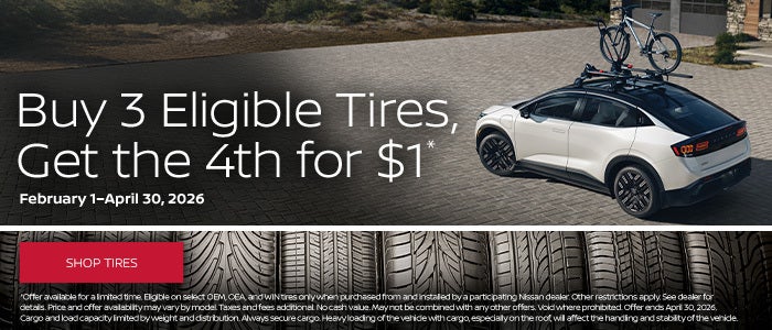Buy 3 Eligible Tires, Get the 4th for $1